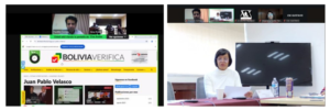 Ponencia de Franklin Cornejo de Periodismo UARM en taller de análisis mediático y framing electoral, organizado en Bolivia.
