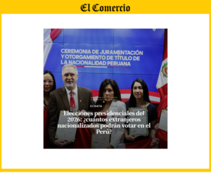 El especialista de Ciencia Política UARM, José Koechlin, detalla el perfil profesional y electoral de la comunidad venezolana nacionalizada.